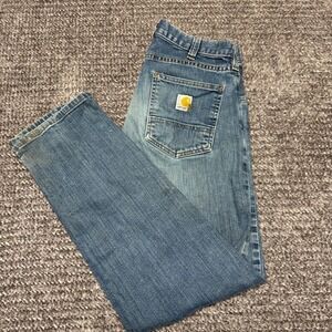 Carhartt Mens Relaxed Fit Rugged Flex Jeans Size 30x30 Blue Denim Work Pants